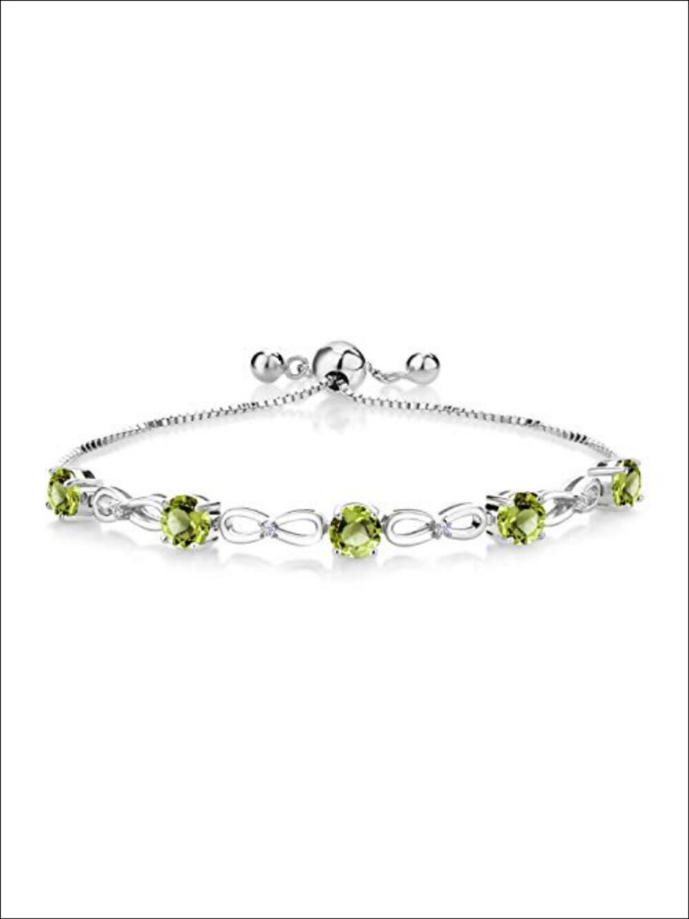 925 Sterling Silver Infinity Tennis Bracelet Adjustable Bolo